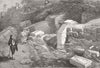 ROME. Sketches in Rome. Wall of Romulus, Porta Mugonia, Palatine hill 1872