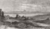 TUNISIA. The Ruins of Carthage, three miles from Tunis 1881 old antique print