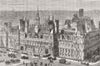 PARIS. The new hotel De Ville, Paris 1882 old antique vintage print picture