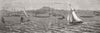 NEW ZEALAND. North shore regatta, Auckland. race between Maori war Canoes 1883