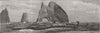 NEW ZEALAND 1823. Maori war Canoes racing Cape Brett, N Isle, Expedition 1883