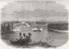 NEW ZEALAND. Gun-Boat Pioneer off Meremere, Waikato river, Reconnoitring 1864
