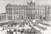 SPAIN. Death of Queen. Funeral parade Palace 1878 old antique print picture