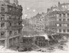 PARIS. Street fighting in the Rue De Rivoli 1871 old antique print picture