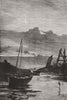 PAS-DE-CALAIS. The Harbour of Ambleteuse, Pas-de-Calais 1871 old antique print