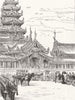 BURMA. Dufferin-Gen Prendergast's Viceroy steps Palace, Mandalay 1886 print