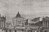 ROME. The Piazza of St Peter during the Great Benediction 1878 old print