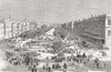 EGYPT. Great Sq, Alexandria, against European inhabitants 1882 old print