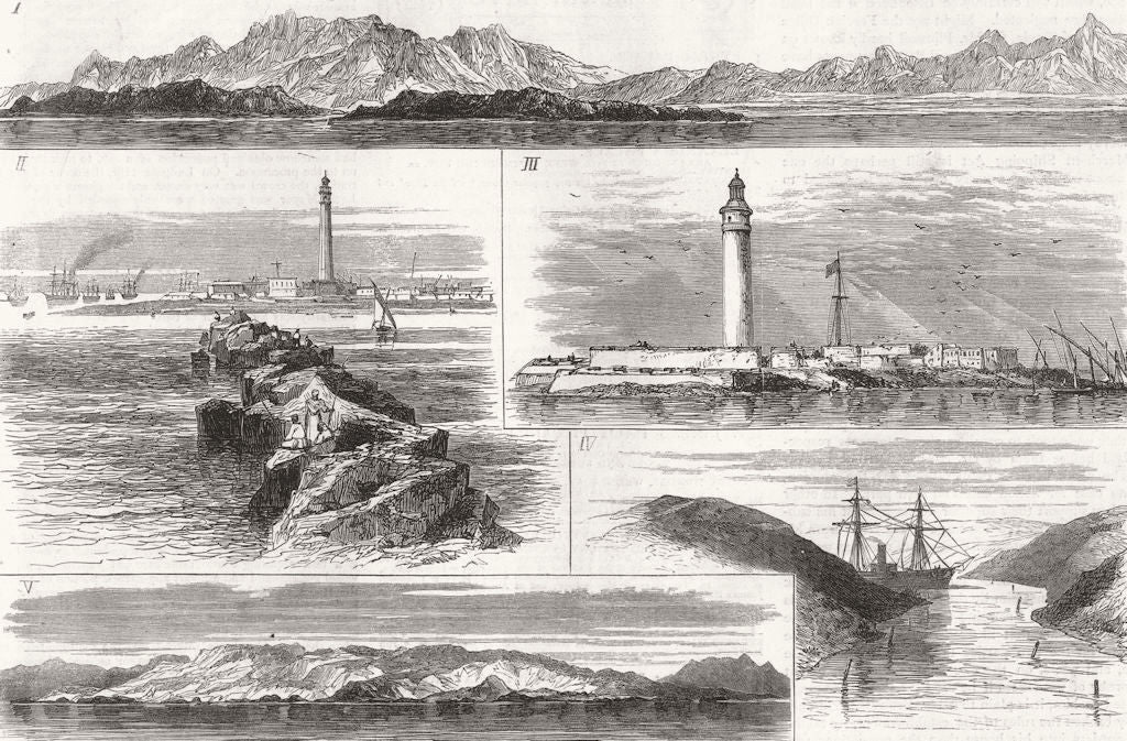 EGYPT. Red Sea;Port Said;Lighthouse Alexandria;Suez Canal;Shadwan ...