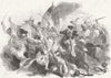 FIROZPUR. Battle-troop Sikhs attacking colours native Inf. Rgt 1846 old print