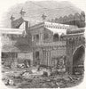 INDIA. Delhi after the siege. looted house within the palace walls 1858 print