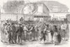 PARIS. The war. Soldiers leaving Paris 1870 antique vintage print picture
