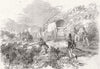 MILITARIA. Rescue of the Ammunition Waggons 1846 old antique print picture