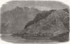 MONTENEGRO. Kotor, from the Road leading to Castel Nuovo 1869 old print