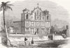 AZORES. Church of Santa Cruz, in Flores 1844 old antique vintage print picture