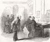BUILDINGS. Office of the newspaper Police 1852 old antique print picture