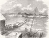 MARYLAND. Railroad of the frozen Susquehanna, state of Maryland 1852 old print