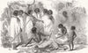 AUSTRALIA. The Black camp of New South Wales 1852 old antique print picture