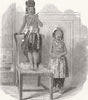 SOUTH AFRICA. Boy and Girl of the Earthmen tribe, from Port Natal 1852 print