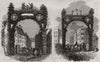 Tam O'Shanter arch, arch on the new Brig of Ayr. Scotland 1844 old print