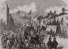 Trades' procession doubling at the triumphal arch, London Road, Preston 1862