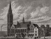 The town hall of Rochdale, Lancashire 1881 old antique vintage print picture