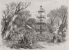 May Day, 1852. Maypole at Burley New Forest, Hants. Hampshire 1852 old print
