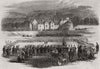 The Braemar gathering at Invercauld House. Scotland 1848 old antique print