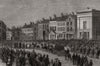 Macclesfield Fire Brigade inauguration: market place parade. Cheshire 1863