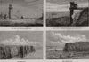 Heligoland. new & old lighthouse; The Lift; west side; South Point 1890 print