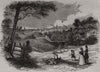 View of Manchester. Lancashire 1842 old antique vintage print picture