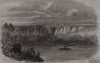 Farina, with a man on his back, crossing the Niagara on a tightrope 1860 print
