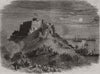 Jersey. Mont Orgeuil Castle at night, the Royal Squadron at anchor 1859 print