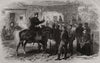The war: a field postman of the Prussian Army. Germany 1870 old antique print