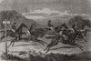 Salisbury Races: start for the Wiltshire Stakes 1866 old antique print picture