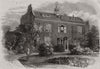 Gad's Hill Place, near Rochester, the home of Charles Dickens. Kent 1870 print