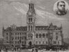 New town hall at Barrow-in-Furness, North Lancashire. Cumbria 1887 old print