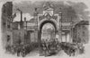 The arch at Albert Bridge, over the Irwell. Manchester 1851 old antique print