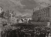 Unveiling the Fielden statue at Todmorden. Yorkshire 1875 old antique print