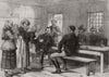 Serbian women at Aleksinac asking the commandant for their husbands 1876 print