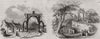 Arch near Burns' Cottage; arch on the new Brig of Doon. Scotland 1844 print