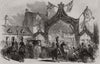Her Majesty entering into the town of Hatfield. Hertfordshire 1846 old print