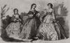 Paris fashions for July 1860 old antique vintage print picture