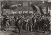 Demonstration on the Boulevard des Italiens, Paris 1870 old antique print