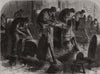 The Sheffield steel manufactures. Table-blade Grinding. Yorkshire 1866 print