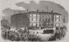 Queen Victoria at the Station Hotel, At Hull. Yorkshire 1854 old antique print