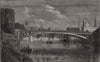 New iron bridge over the Ouse at Lendal, York. Yorkshire 1863 old print