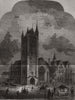 The new Free Barony church, Glasgow. Scotland 1869 old antique print picture