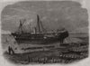 The steamer Amphion ashore at Sheringham, on the Coast of Norfolk 1865 print