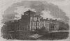 New south wing of the Oatlands Park Hotel, Weybridge, Surrey 1859 old print
